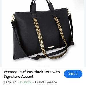 Versace Black Tote with Gold Accent